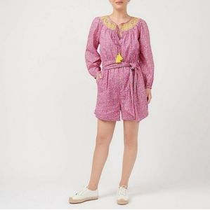 NWT J. Crew Floral Romper Pink Vines Embroidered